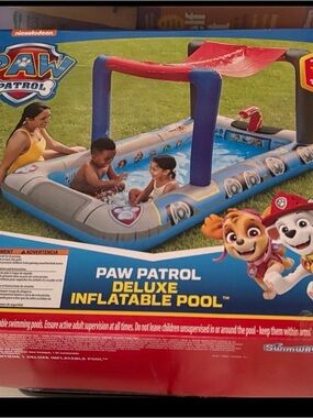 Paw Patrol Inflatable Play Pool - Blue & Red Accents